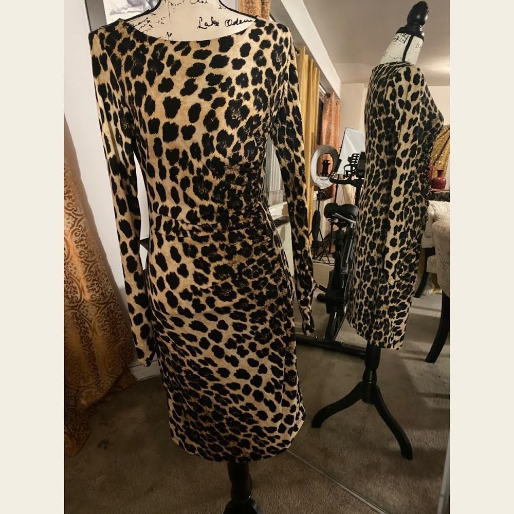 Carmen Marc Valvo Leopard Dress